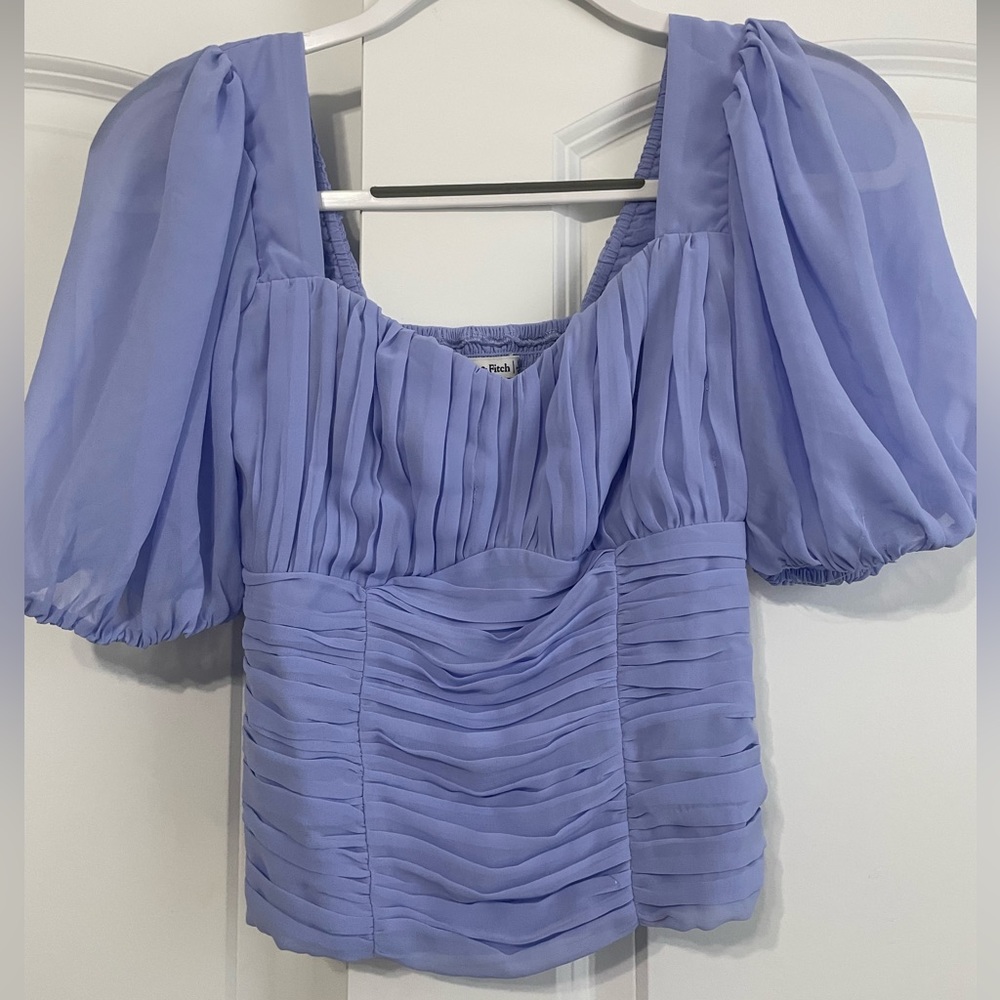 Purple Abercrombie Puff Sleeve Top